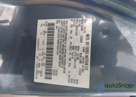 2011 Ford Escape Xls from USA, damaged, VIN 1FMCU0C78BKA53123